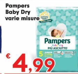 Despar Pampers baby dry varie misure offerta