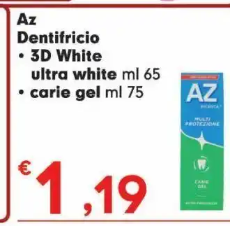 Az dentifricio -3d white ultra white -carie gel