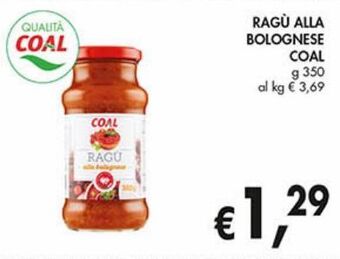 Supermercato Coal Ragù alla bolognese coal offerta