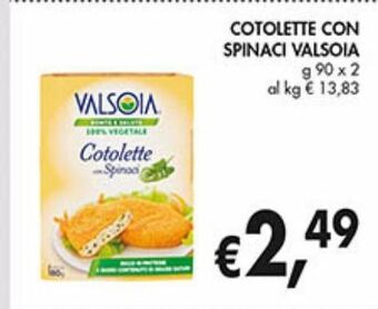 Supermercato Coal Cotolette con spinaci valsoia offerta