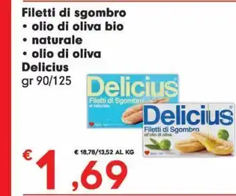 DeSpar Express Filetti di sgombro -olio di oliva bio -naturale -olio di oliva delicius offerta
