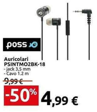 Carrefour poss Auricolari PSINTMO2BK-18 offerta