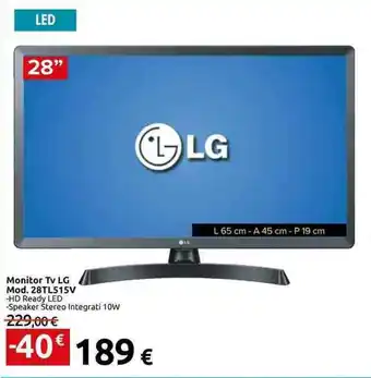 Carrefour LG Monitor Tv Mod. 28TL515V offerta