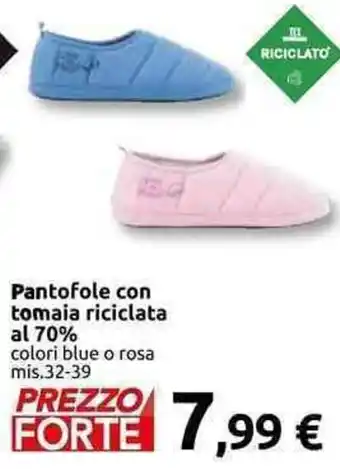 Carrefour Riciclata Pantofole con tomaia al 70% 32-39 offerta