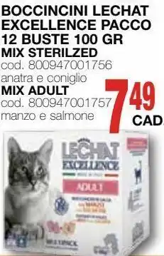 Boccincini lechat excellence pacco 12 buste 100 gr mix sterilized