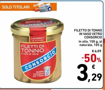 Spazio Conad Filetto di tonno in vaso vetro consorcio offerta