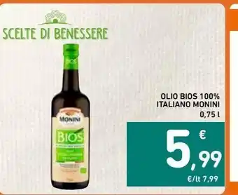 Spazio Conad Olio bios 100% italiano monini offerta