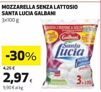 Coop Mozzarella senza lattosio santa lucia galbani offerta