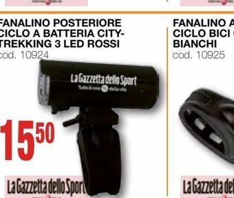 Mondo Brico Fanalino posteriore ciclo a batteria city-trekking 3 led rossi offerta