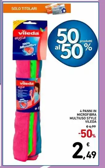 Spazio Conad 4 panni microfibra multiuso style vileda offerta