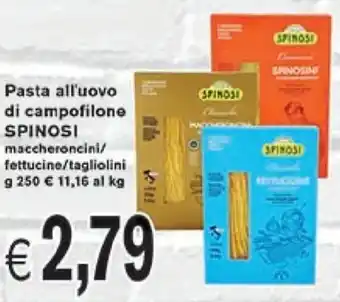 èccoMI Spinosi Pasta All'Uovo di Campofilone Maccheroncini/Fettucine/Tagliolini g 250 offerta