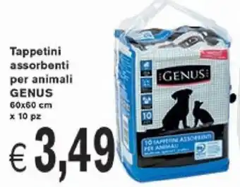 èccoMI Genus Tappetini Assorbenti Per Animali 60 x 60 cm x 10 pz offerta