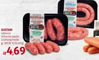 Gustami salsiccia di bovino adulto scottona/vitello gr 300