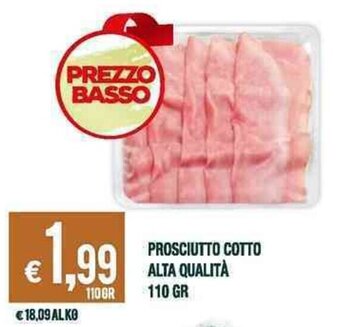 Banco Fresco Prosciutto Cotto Alta Qualità 110 gr offerta