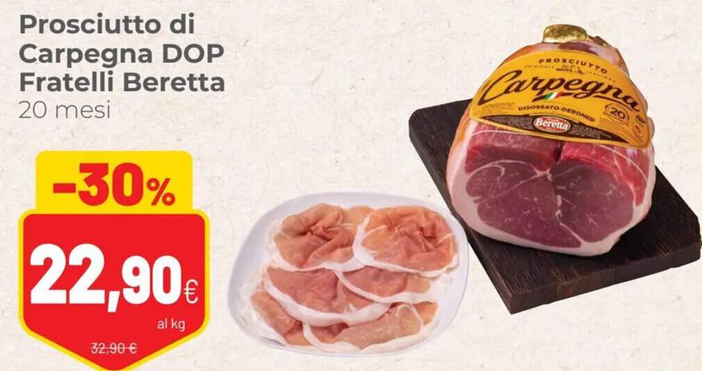 Prosciutto di Carpegna DOP Fratelli Beretta 20 Mesi offerta di Coop