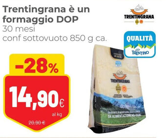 Coop Trentingrana è Un Formaggio DOP 30 Mesi Conf Sottovuoto 850 g ca. offerta