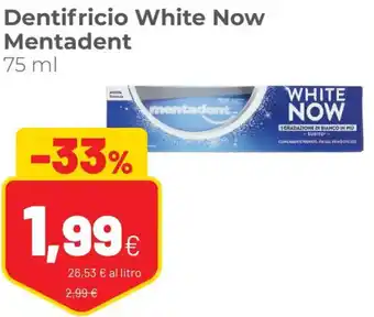 Coop Mentadent Dentifricio White Now 75 ml offerta