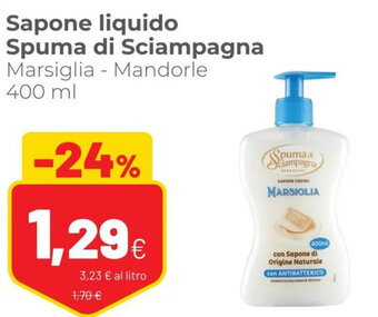 Coop Spuma di Sciampagna Sapone Liquido Marsiglia - Mandorle 400 ml offerta