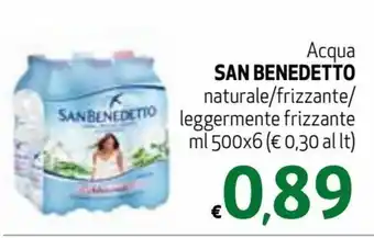 Spak Supermercati San Benedetto Acqua naturale/frizzante/leggermente frizzante ml 500x6 offerta
