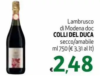 Colli Del Duca Lambrusco di Modena doc secco/amabile ml 750