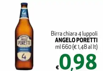 Spak Supermercati Angelo Poretti Birra chiara 4 luppoli ml 660 offerta