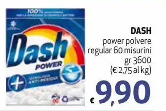 Spak Supermercati Dash power polvere regular 60 misurini gr 3600 offerta