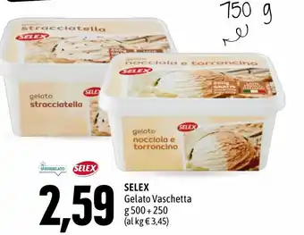 Emi Supermercati Selex Gelato Vaschetta g 500 + 250 offerta