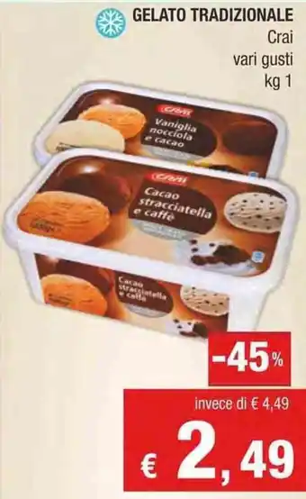 Crai Crai Gelato Tradizionale vari gusti kg 1 offerta