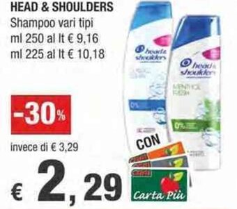 Crai Head & Shoulders Shampoo vari tipi ml 250-225 offerta
