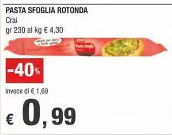 Crai Pasta Sfoglia Rotonda Crai 230gr offerta