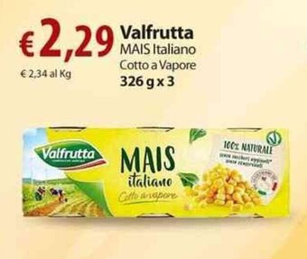 Extra Supermercati Valfrutta Mais Italiano Cotto a Vapore 326 g x 3 offerta