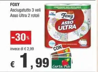 Crai Foxy Asciugatutto 3 veli Asso Ultra 2 rotoli offerta
