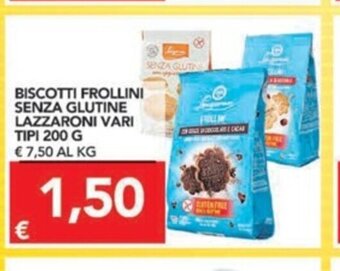 Biscotti Frollini Senza Glutine Lazzaroni Vari Tipi 200g