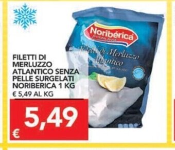TuoDi Filetti Di Merluzzo Atlantico Senza Pelle Surgelati Noriberica 1 kg offerta
