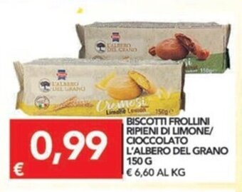 TuoDi Biscotti Frollini Ripieni Di Limone/ Cioccolato L'Albero Del Grano 150 g offerta
