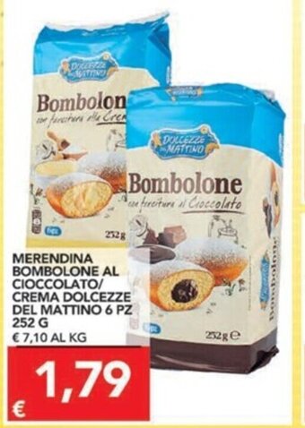 TuoDi Merendina Bombolone Al Cioccolato/ Crema Dolcezze Del Mattino 6 Pz 252 g offerta