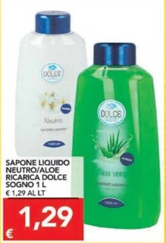 TuoDi Sapone Liquido Neutro / Aloe Ricarica Dolce Sogno 1 L offerta