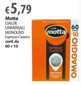 Extra Supermercati Motta Cialde Universali Monouso Espresso Classico conf. da 60 + 10 offerta