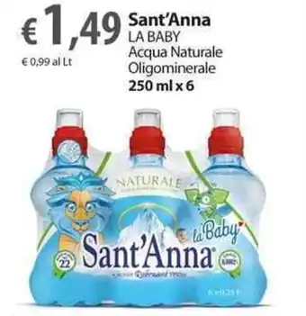 Extra Supermercati Sant'Anna La Baby Acqua Naturale Oligominerale 250 ml x 6 offerta