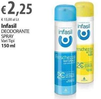 Extra Supermercati Infasil Deodorante Spray Vari Tipi 150 ml offerta