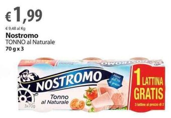 Extra Supermercati Nostromo Tonno al Naturale 70 g x 3 offerta