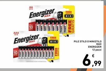 Pile stilo o ministilo max energizer