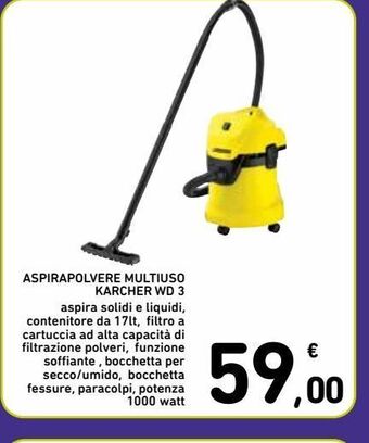 Aspirapolvere multiuso karcher wd 3