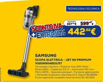 Euronics Samsung scopa elettrica - jet 90 premium vs20r9048s3/et offerta