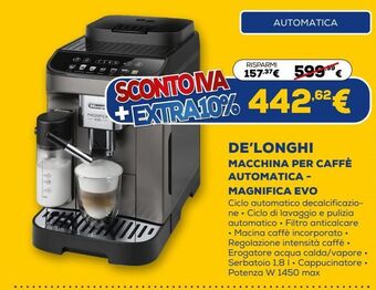 Euronics De'longhi macchina per caffè automatica - magnifica evo offerta