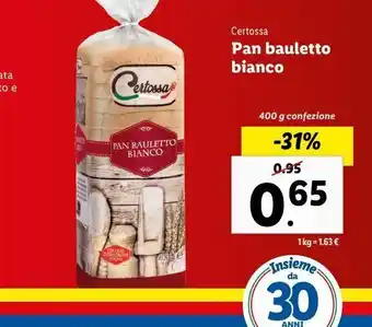 Lidl Pane bianco certossa offerta