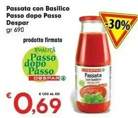 Despar Despar Passata Con Basilico Passo Dopo Passo offerta