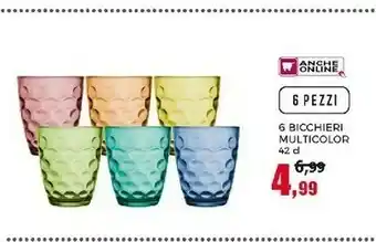 Happy Casa 6 Bicchieri Multicolor offerta