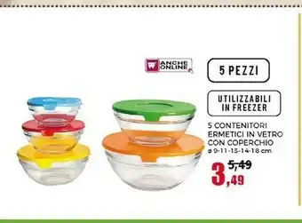 Happy Casa Happy Casa 5 Contenitori Ermetici In Vetro Con Coperchio offerta