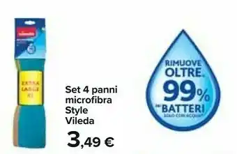 Carrefour Vileda Vileda Set 4 Panni Microfibra Style offerta
